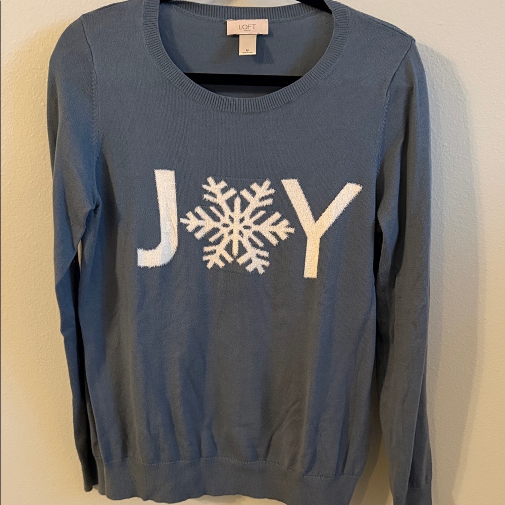 LOFT Blue Joy Sweater with Snowflake